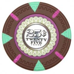 bundle of 25 brown The Mint 25 cent poker chips